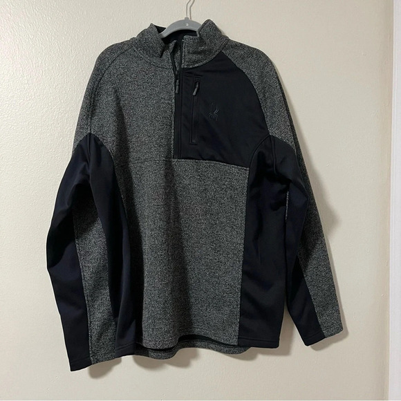 Spyder Men’s Gait Half Zip utility Jacket Gray And Black Size XXL big and tall - Picture 1 of 7
